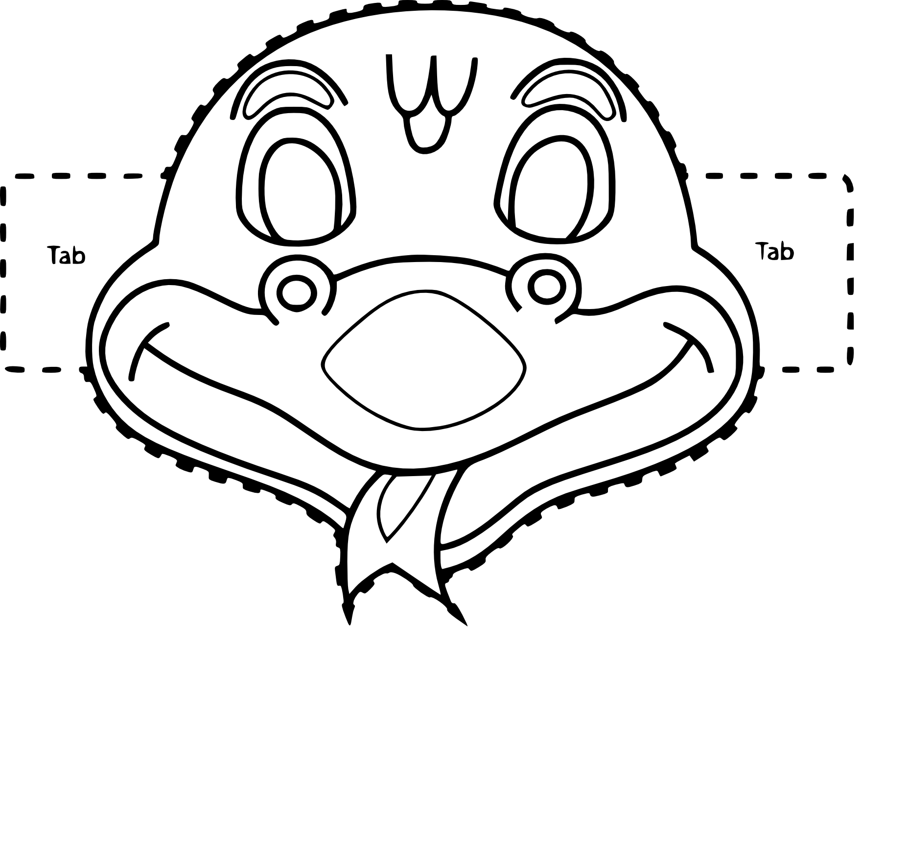 Snake mask coloring page