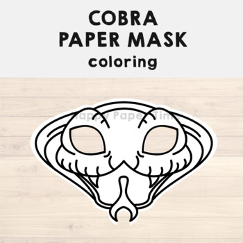 Cobra paper mask printable asian animal jungle coloring craft activity