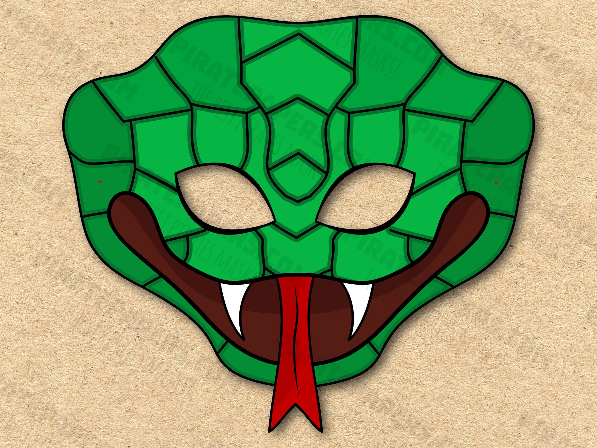 Snake masks printable color coloring paper diy for kids and adults pdf template instant download for birthdays halloween costumes instant download