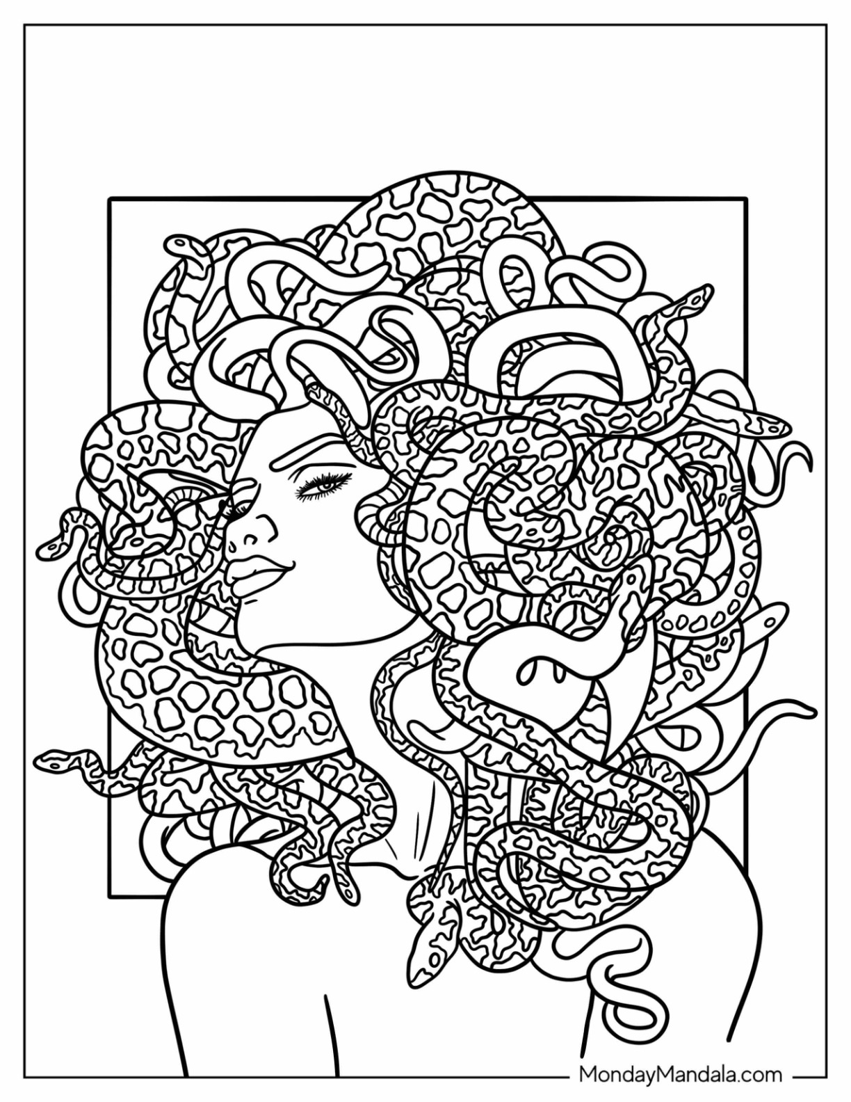 Medusa coloring pages free pdf printables