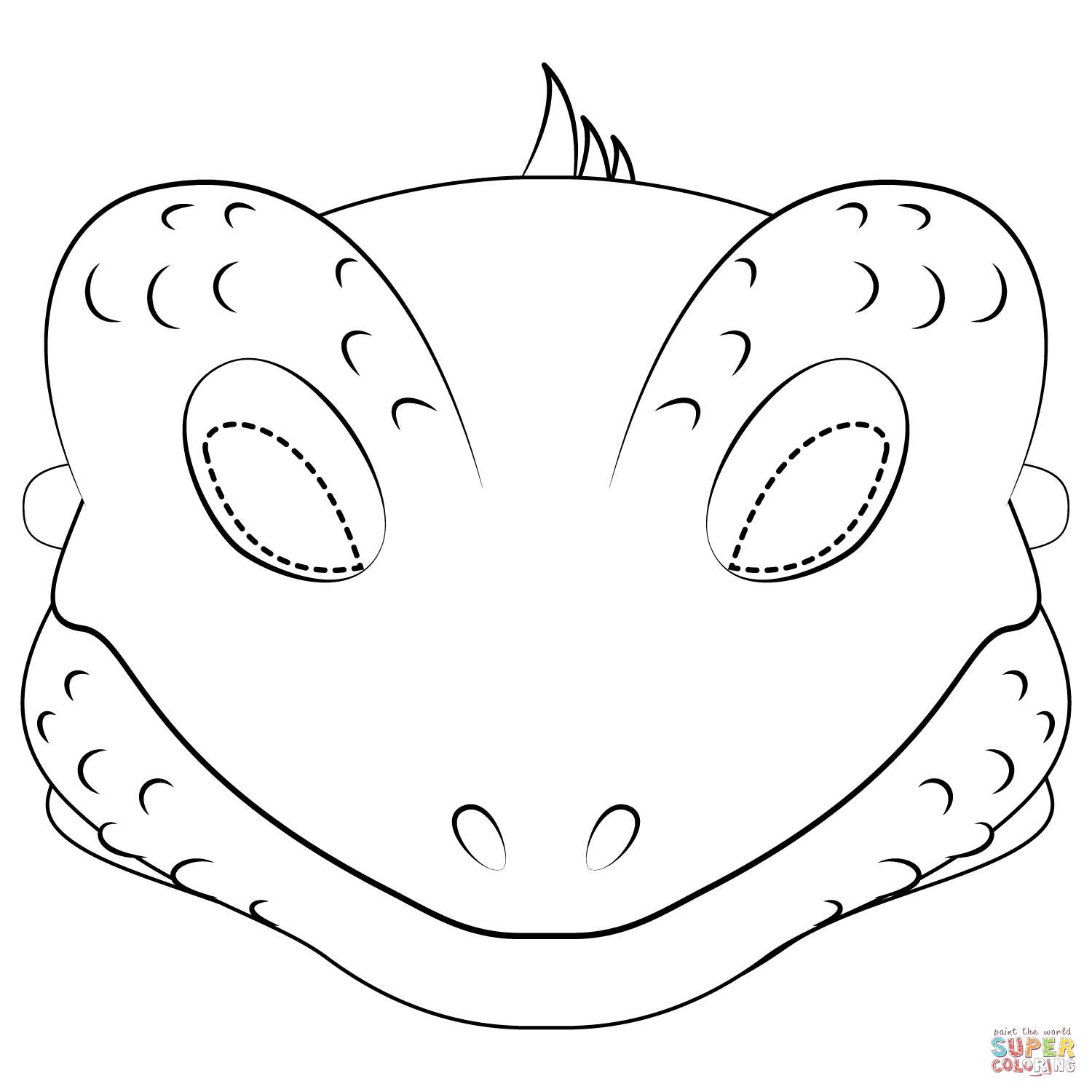 Lizard mask coloring page free printable coloring pages