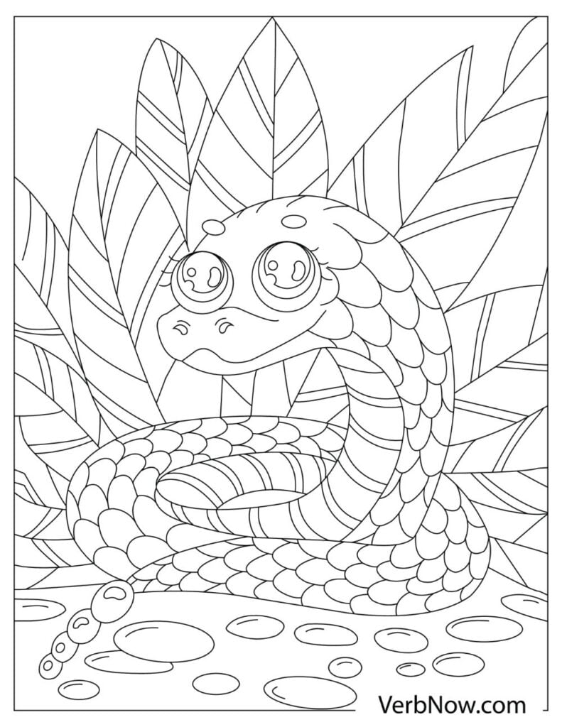 Free snake coloring pages for download printable pdf