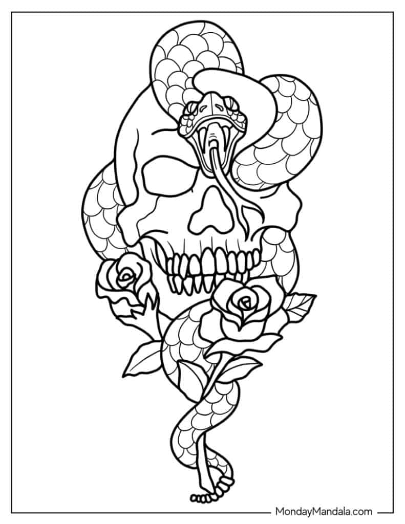 Snake coloring pages free pdf printables