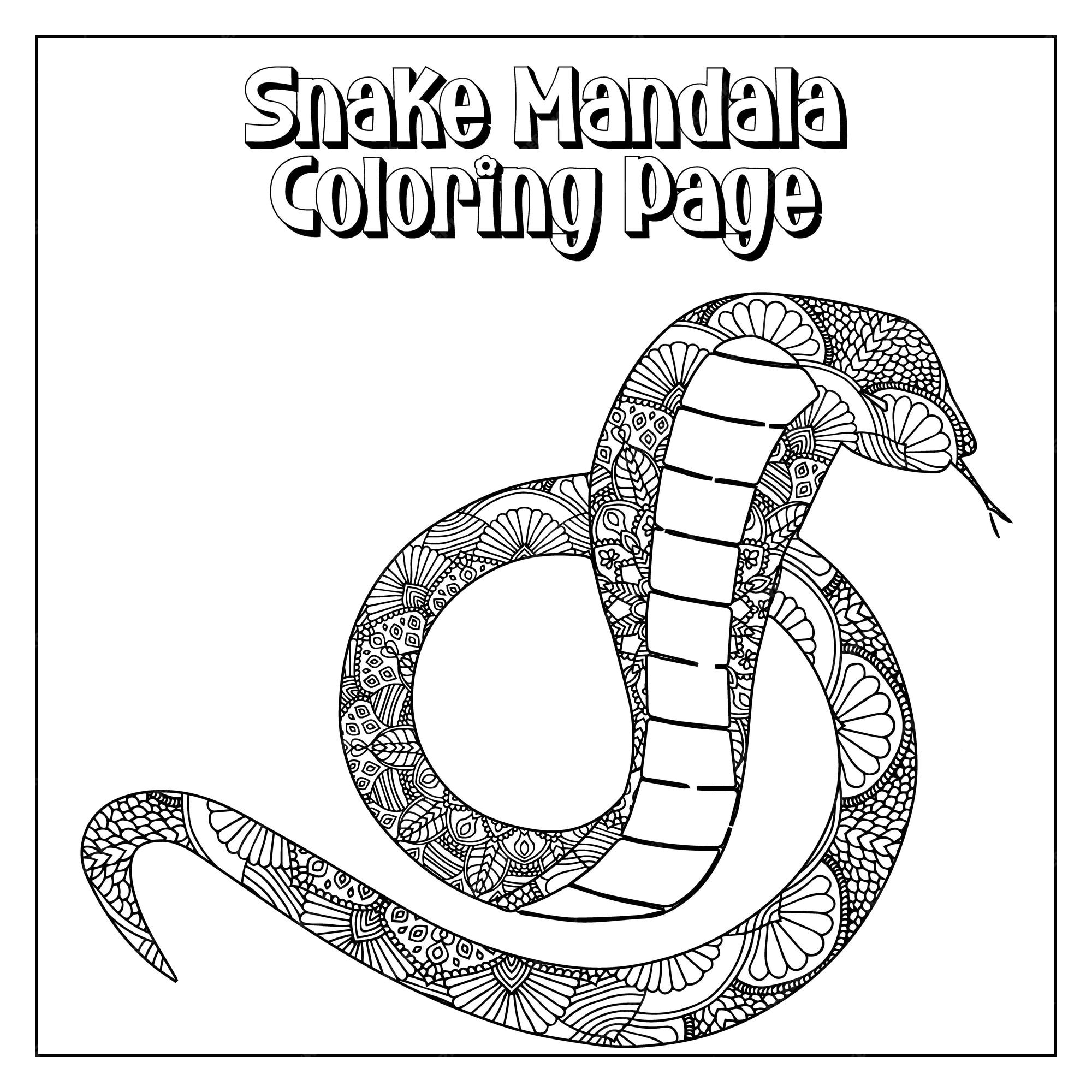 Premium vector snake mandala coloring page design