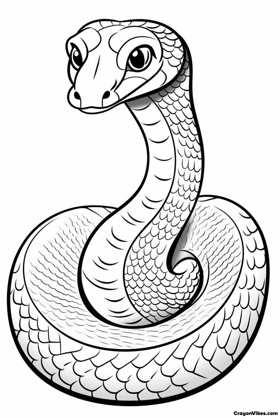 Snake coloring pages free printable for kids and adults