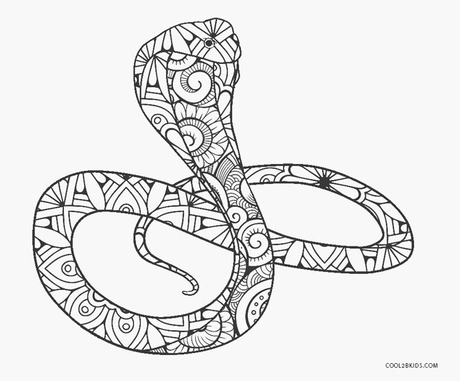 Free printable snake coloring pages for kids