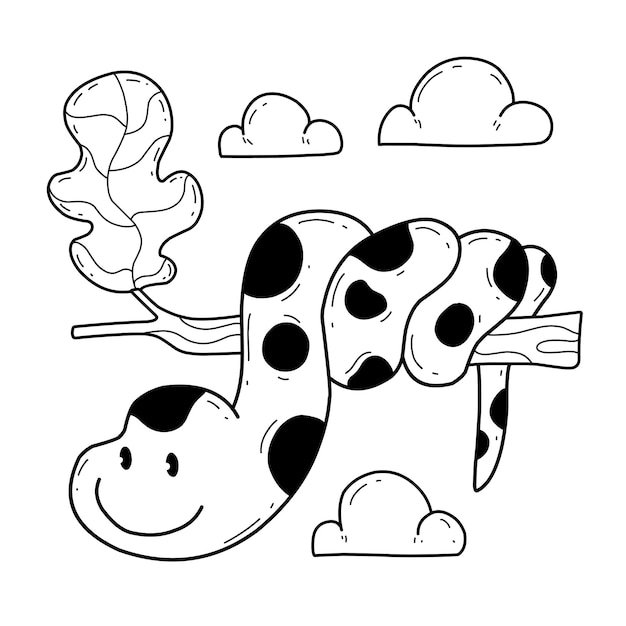 Cartoon snake coloring printable