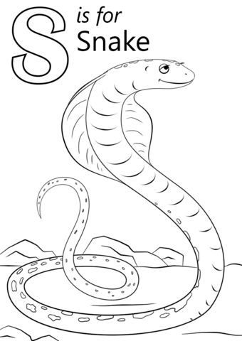 Letter s is for snake coloring page from letter s category select from printable câ snake coloring pages letter a coloring pages printable coloring pages
