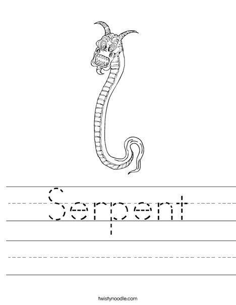 Serpent worksheet