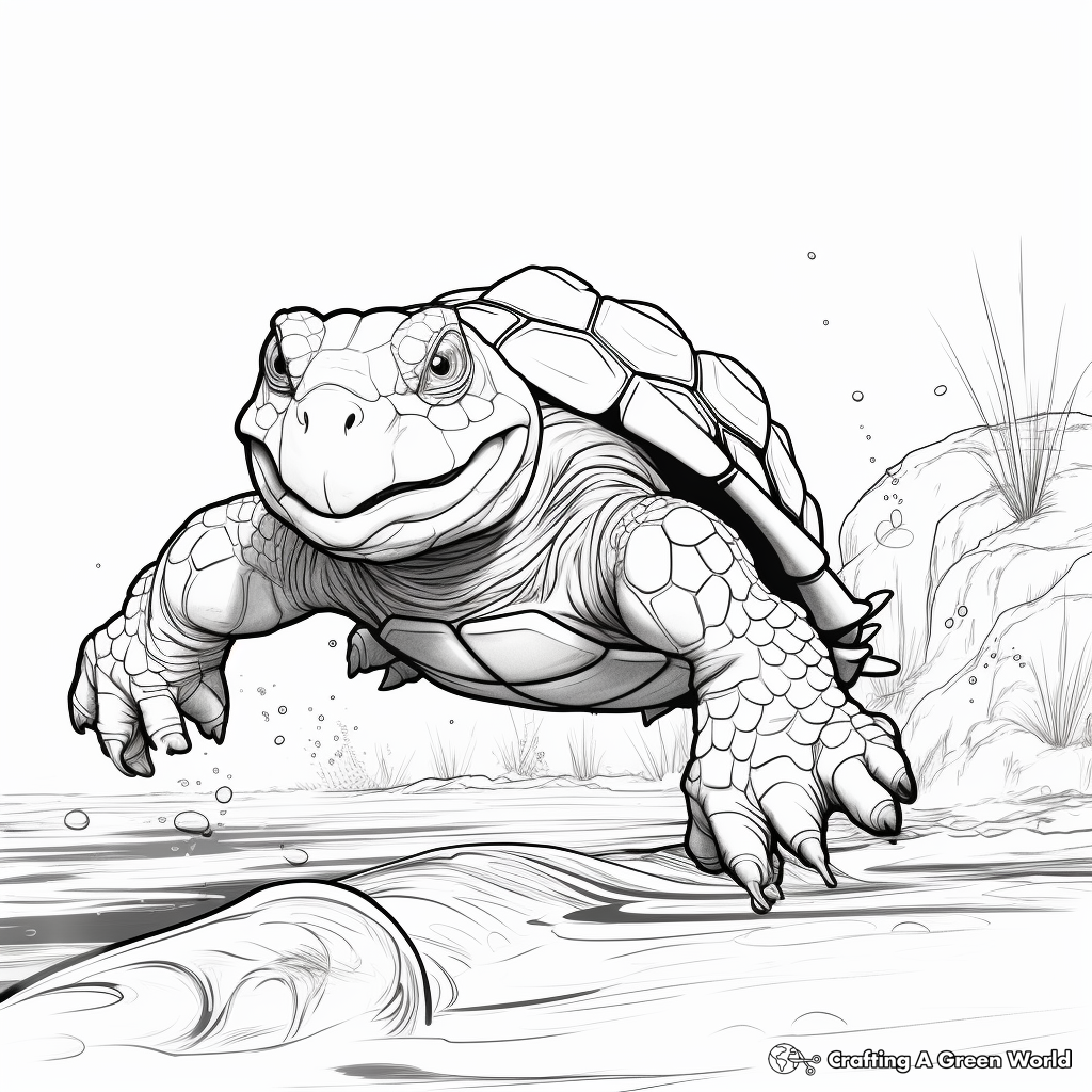 Alligator snapping turtle coloring pages