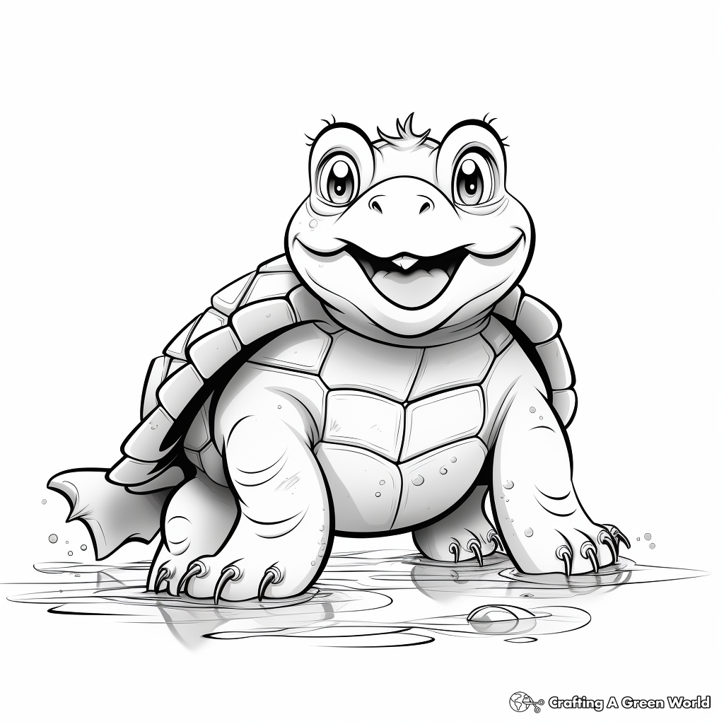 Snapping turtle coloring pages