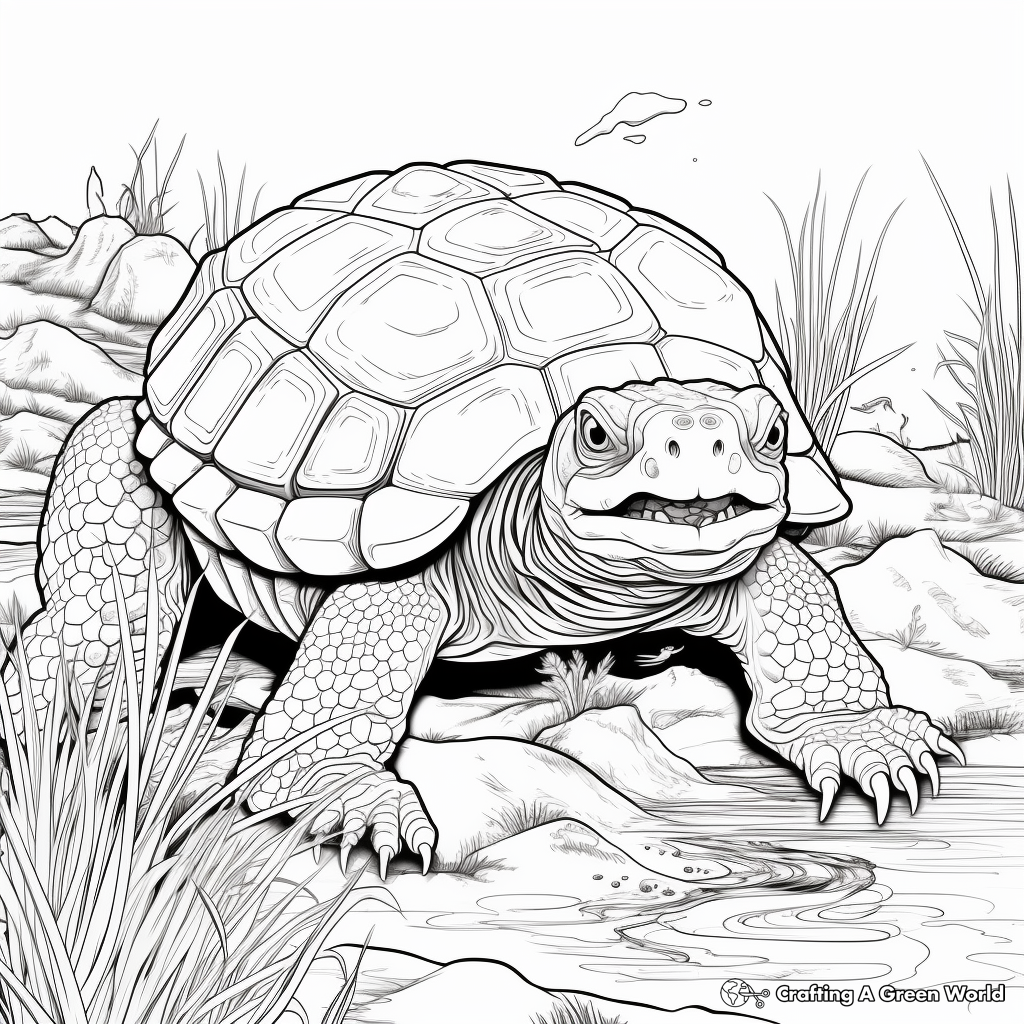 Alligator snapping turtle coloring pages