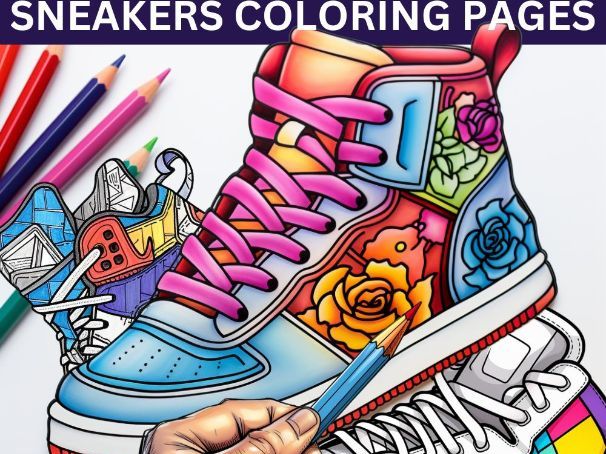 Sneaker coloring pages fashion designs coloring sheets teaching resources