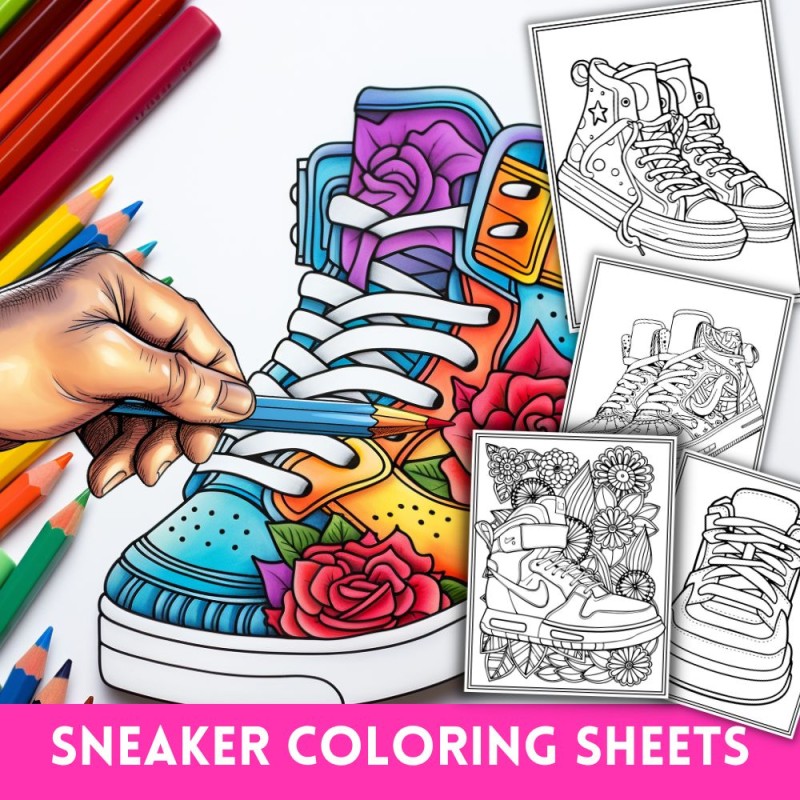 Sneaker coloring pages fashion designs coloring