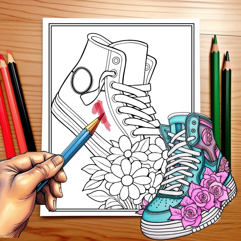 Sneaker coloring pages fashion designs coloring sheets made by teachers
