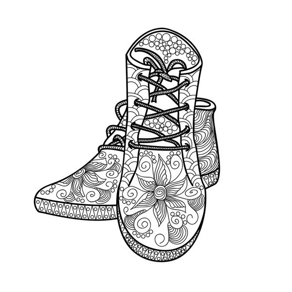 Thousand coloring page shoes royalty