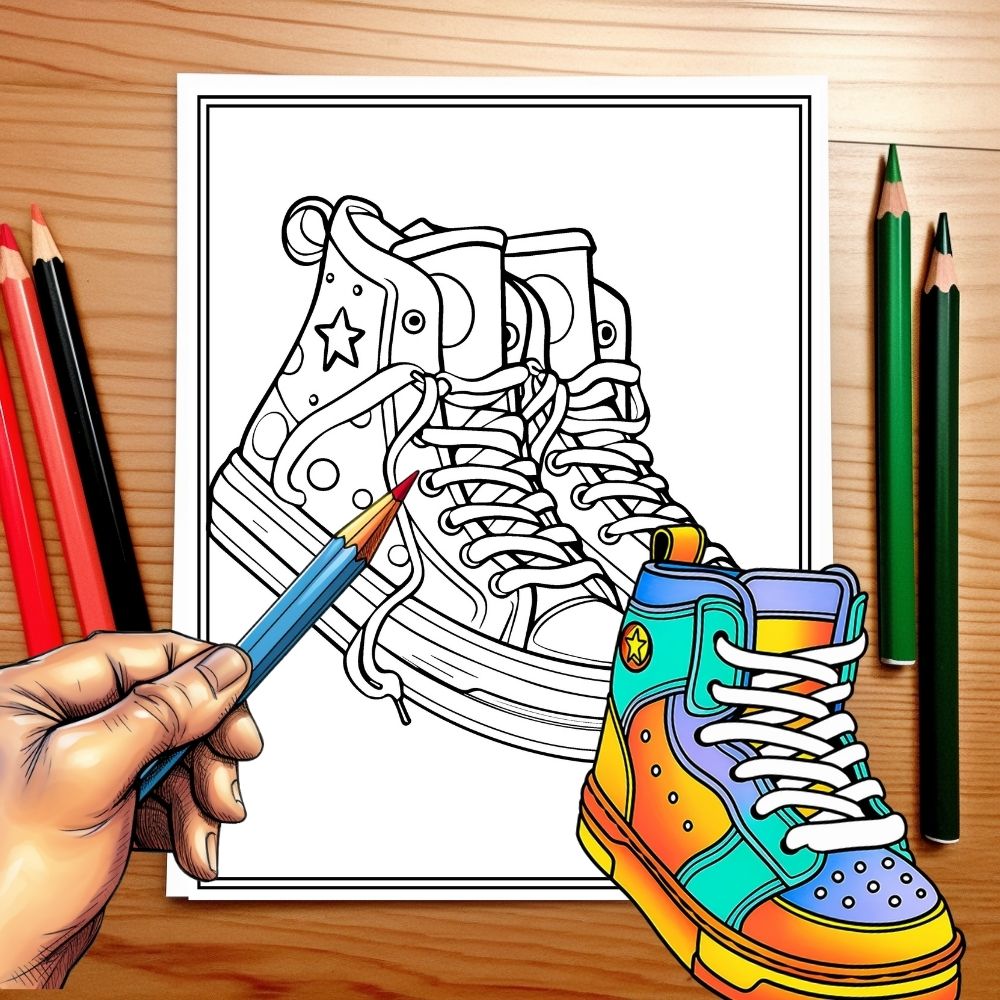 Sneaker coloring pages fashion designs coloring sheets made by teachers