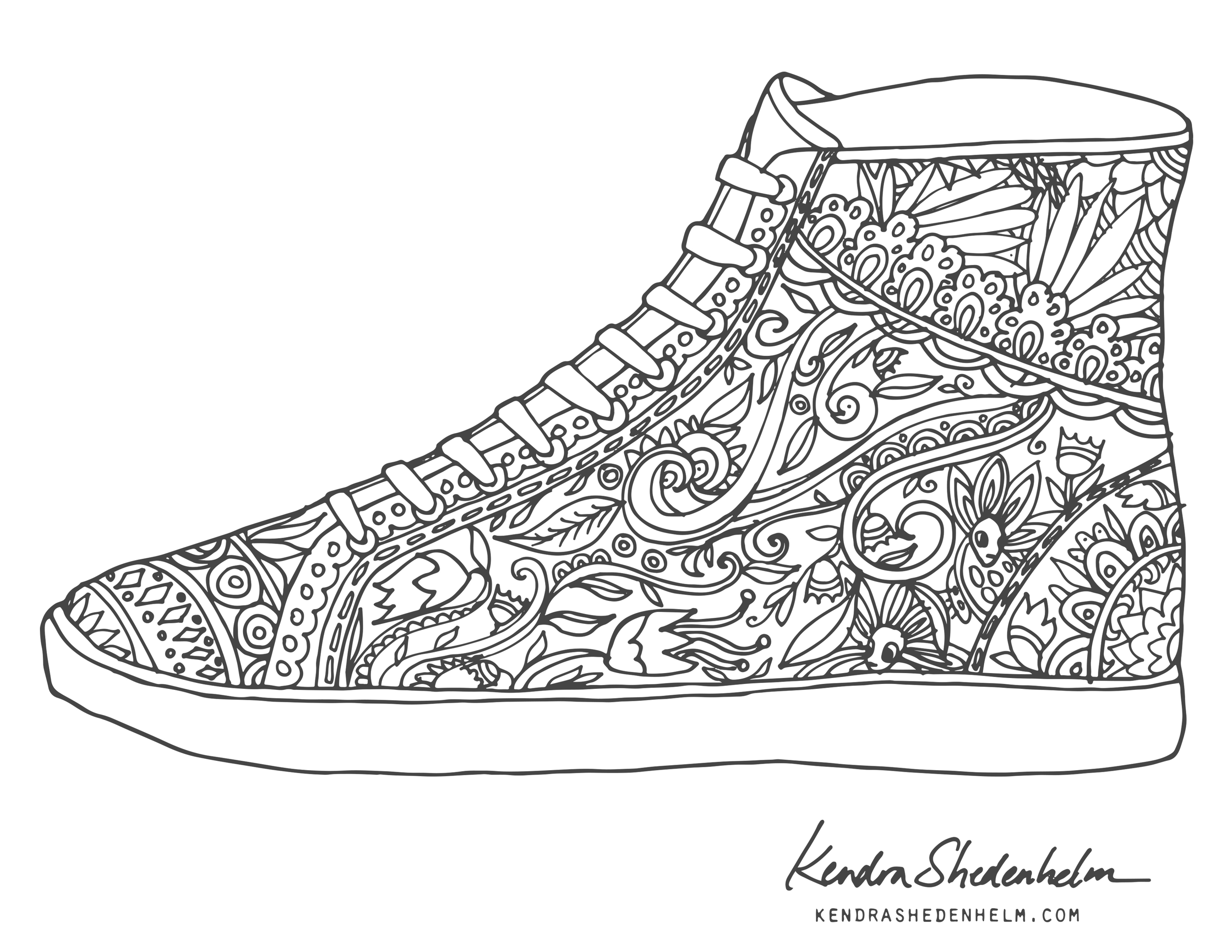 Birds doodles shoes and free coloring pages â kendra shedenhelm