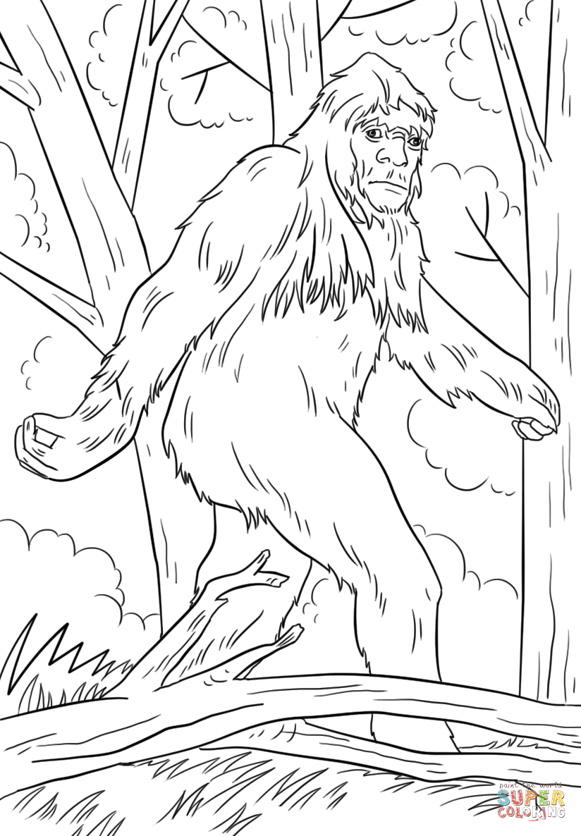 Sasquatch coloring page free printable coloring pages