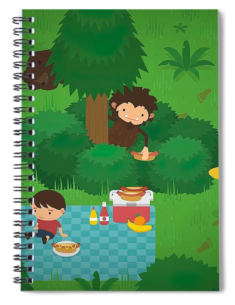 Sneaky sasquatch picnic spiral notebook by white ian