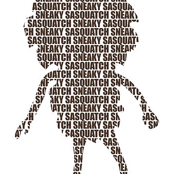 Sneaky sasquatch silhouette text pattern kids t