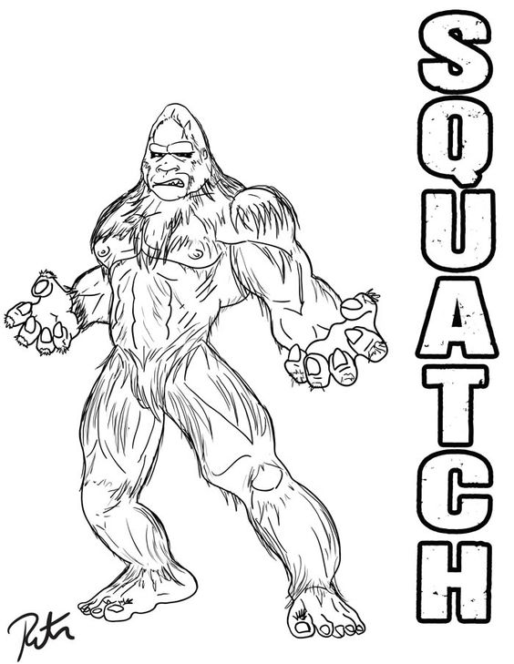 Sasquatch images colouring pages