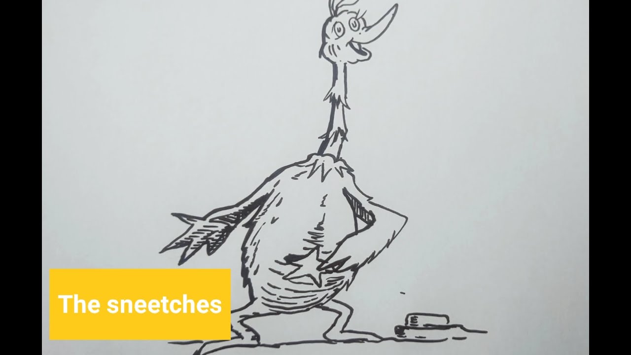 How to draw the sneetches fro drseuss easy drawing sketch