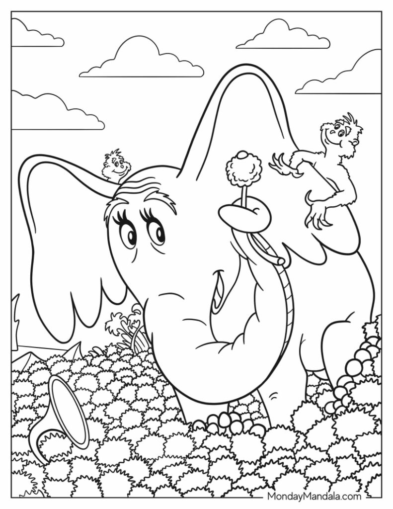 Dr seuss coloring pages free pdf printables