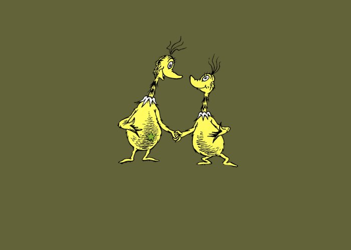 Dr seuss little sneetches greeting card by simeon tamara