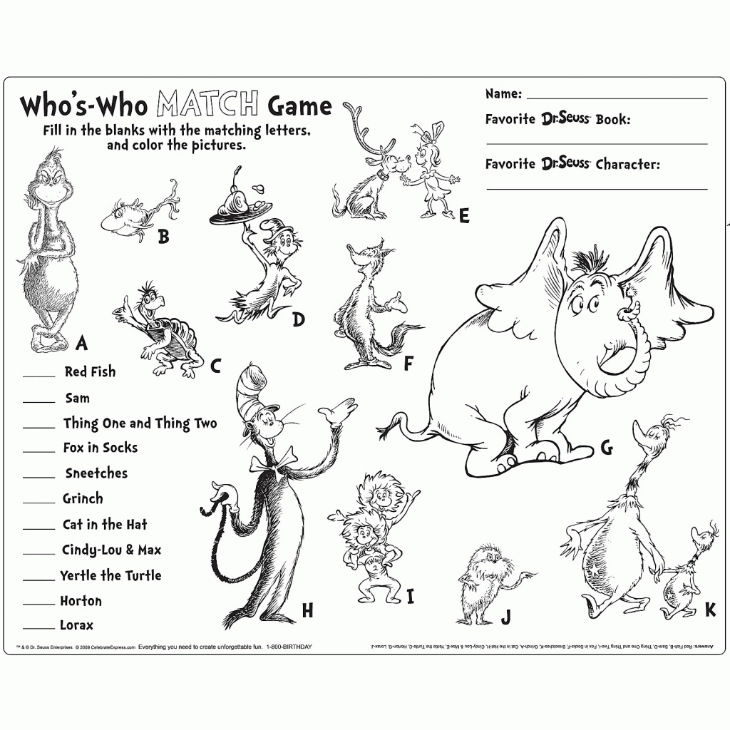 Delightful dr seuss coloring activities