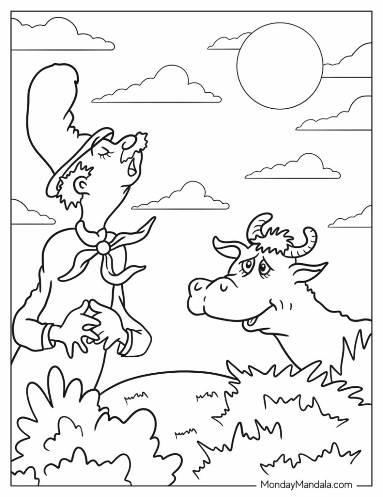 Dr seuss coloring pages free pdf printables