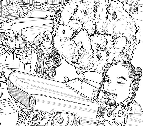 Adult coloring book color it black