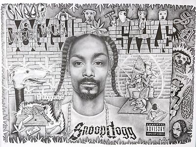 Snoop dogg singer rapper sketch art drawing poster printãebayå èªæµ