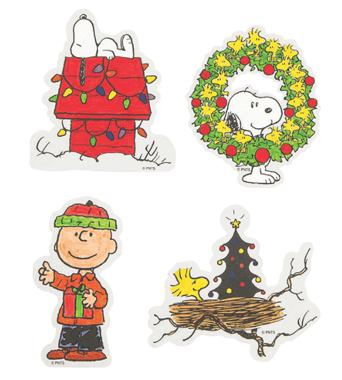 Peanuts charlie brown snoopy woodstock color your own christmas magnets set of
