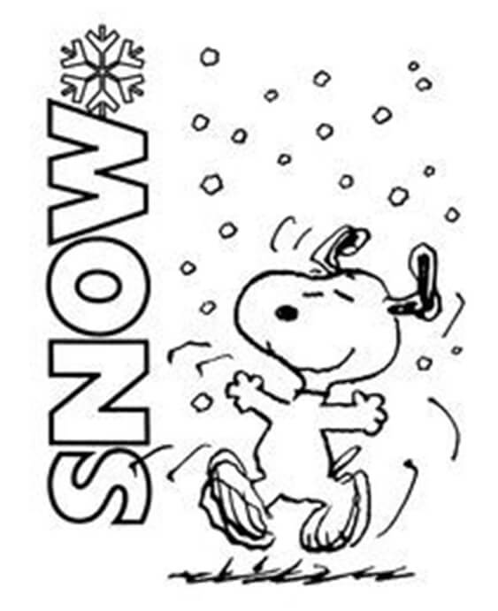 Free easy to print snow coloring pages
