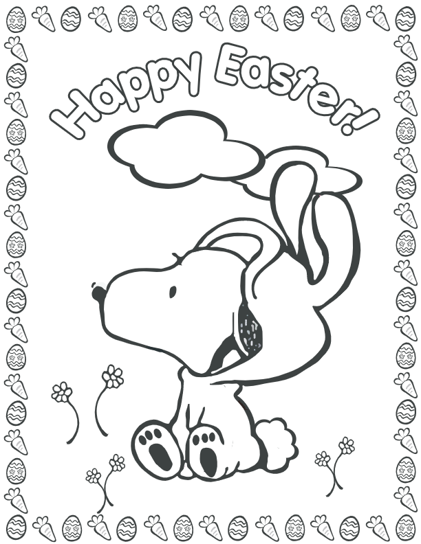 Easter snoopy coloring page