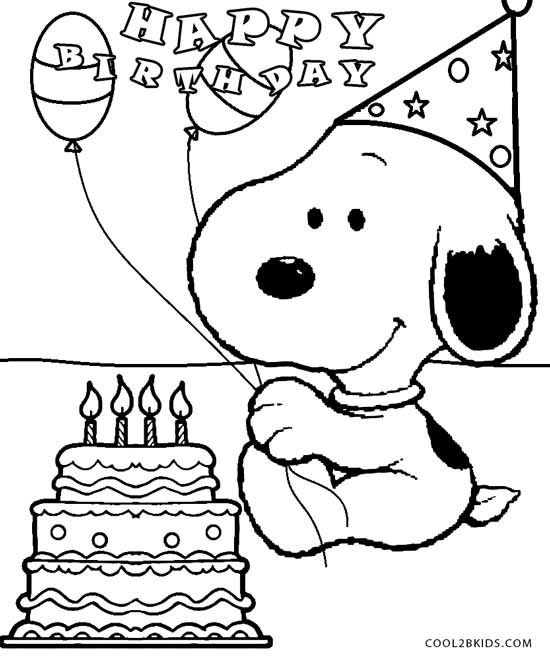 Printable snoopy coloring pages for kids birthday coloring pages snoopy coloring pages happy birthday coloring pages