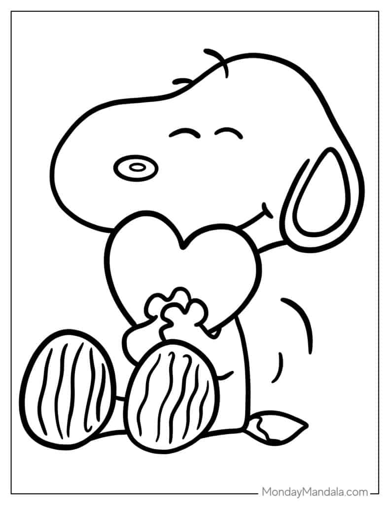 Peanuts snoopy coloring pages free pdf printables