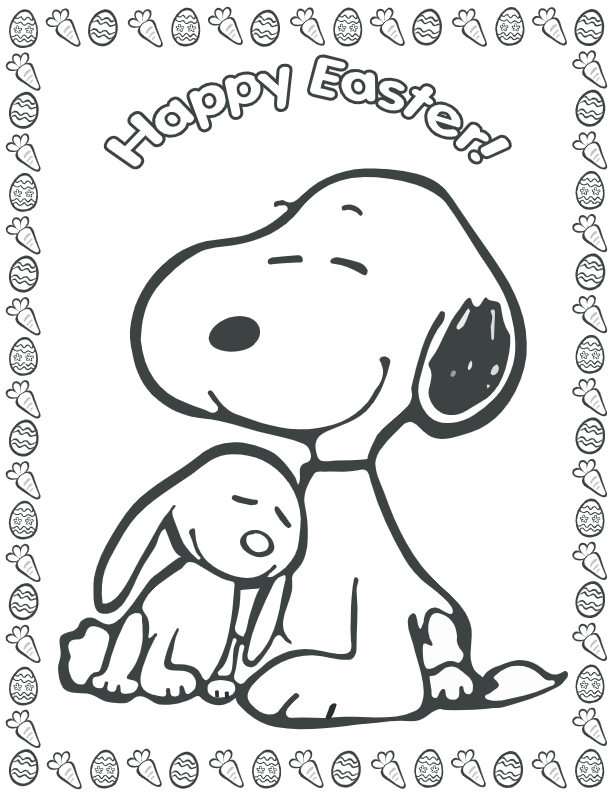 Easter snoopy coloring page