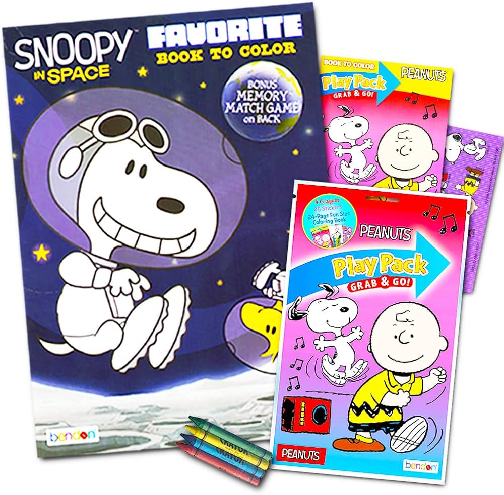 Peanuts snoopy coloring and activity book set with stickers