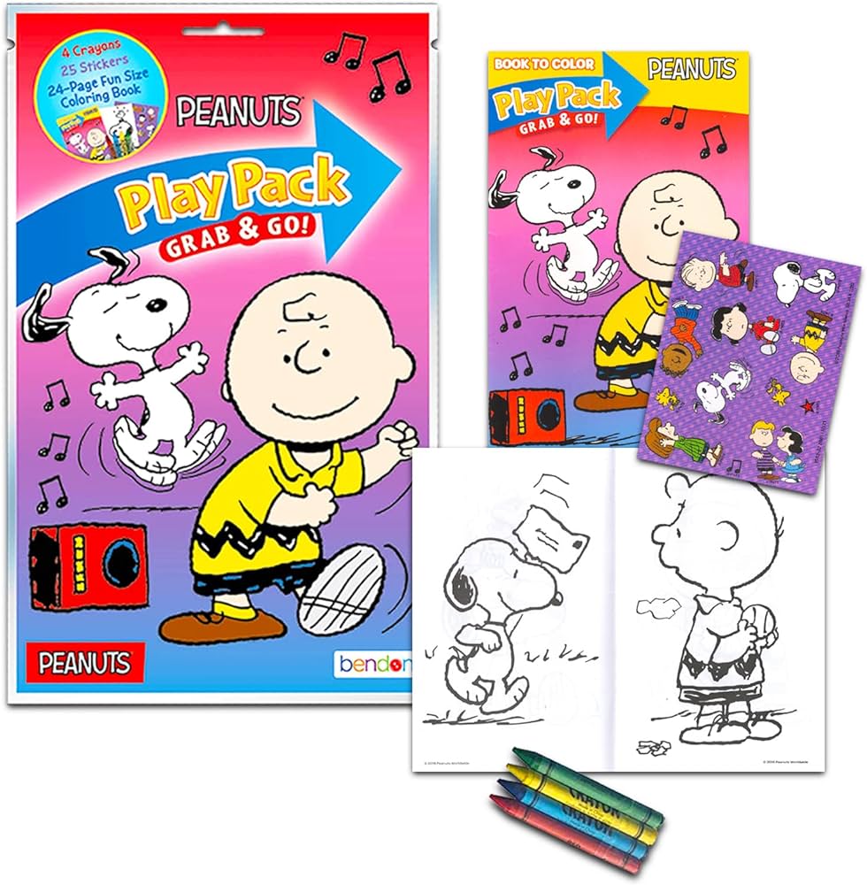 Peanuts snoopy coloring and activity book set with stickers