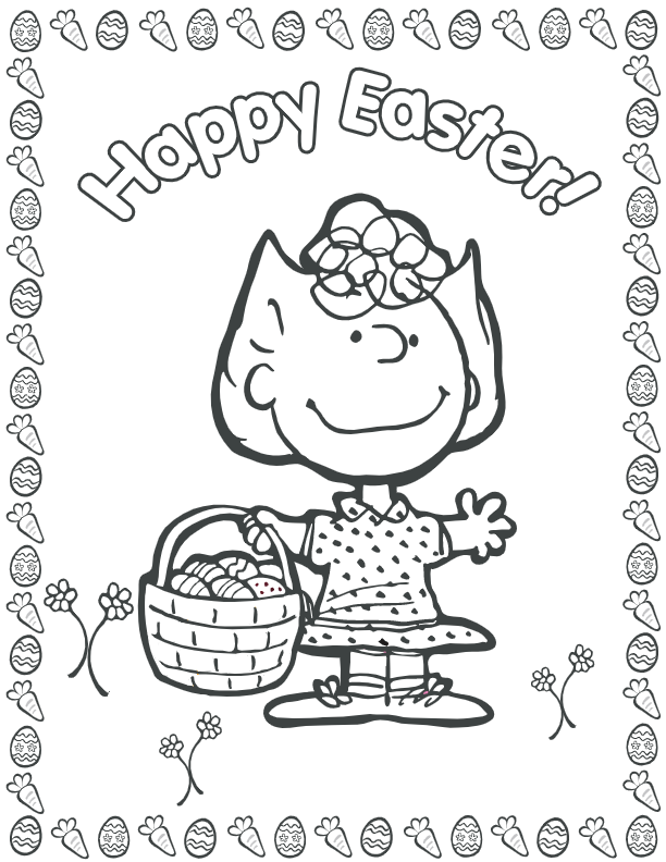 Easter snoopy coloring page