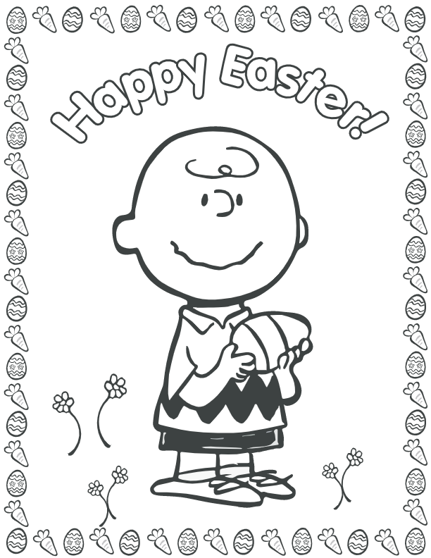 Easter snoopy coloring page