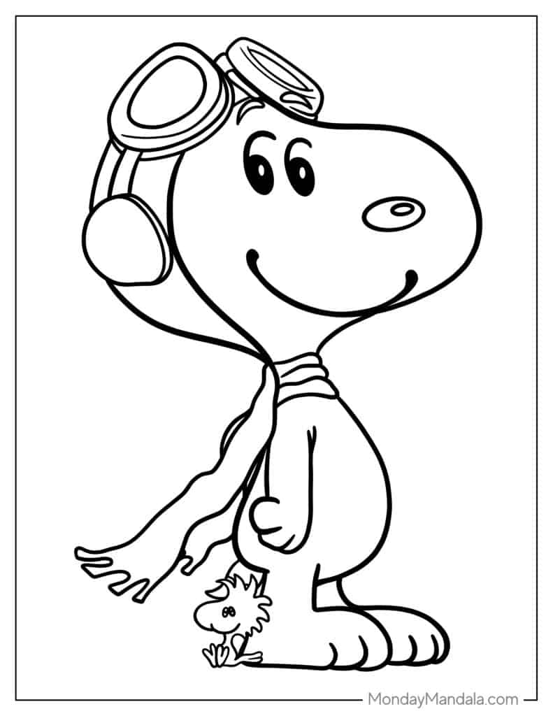 Peanuts snoopy coloring pages free pdf printables