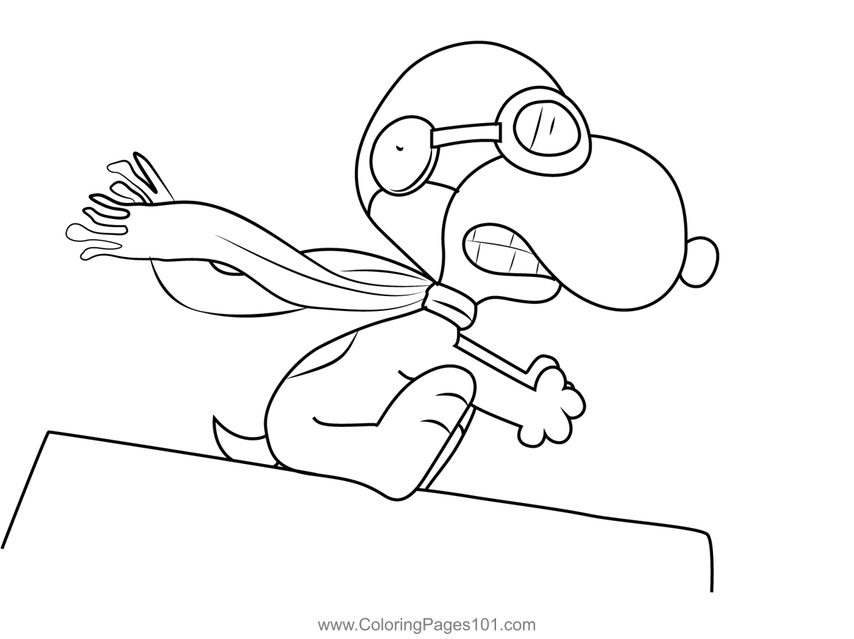 Flyer snoopy coloring page for kids