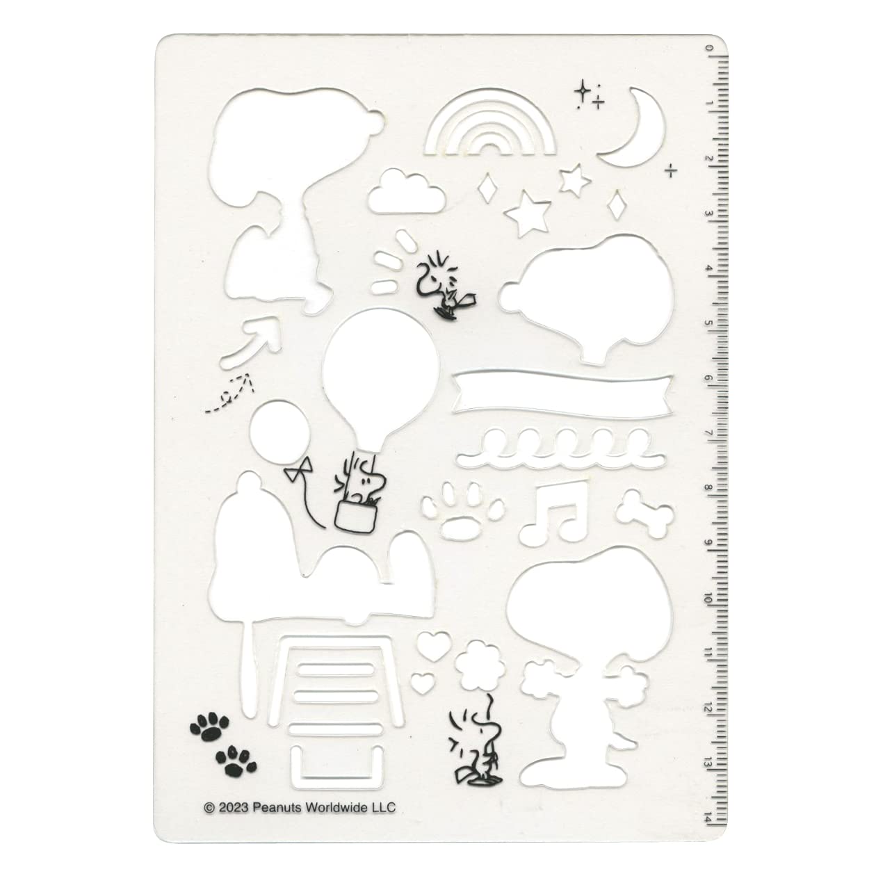 Snoopy derative template ruler deration snoopy peanuts office products