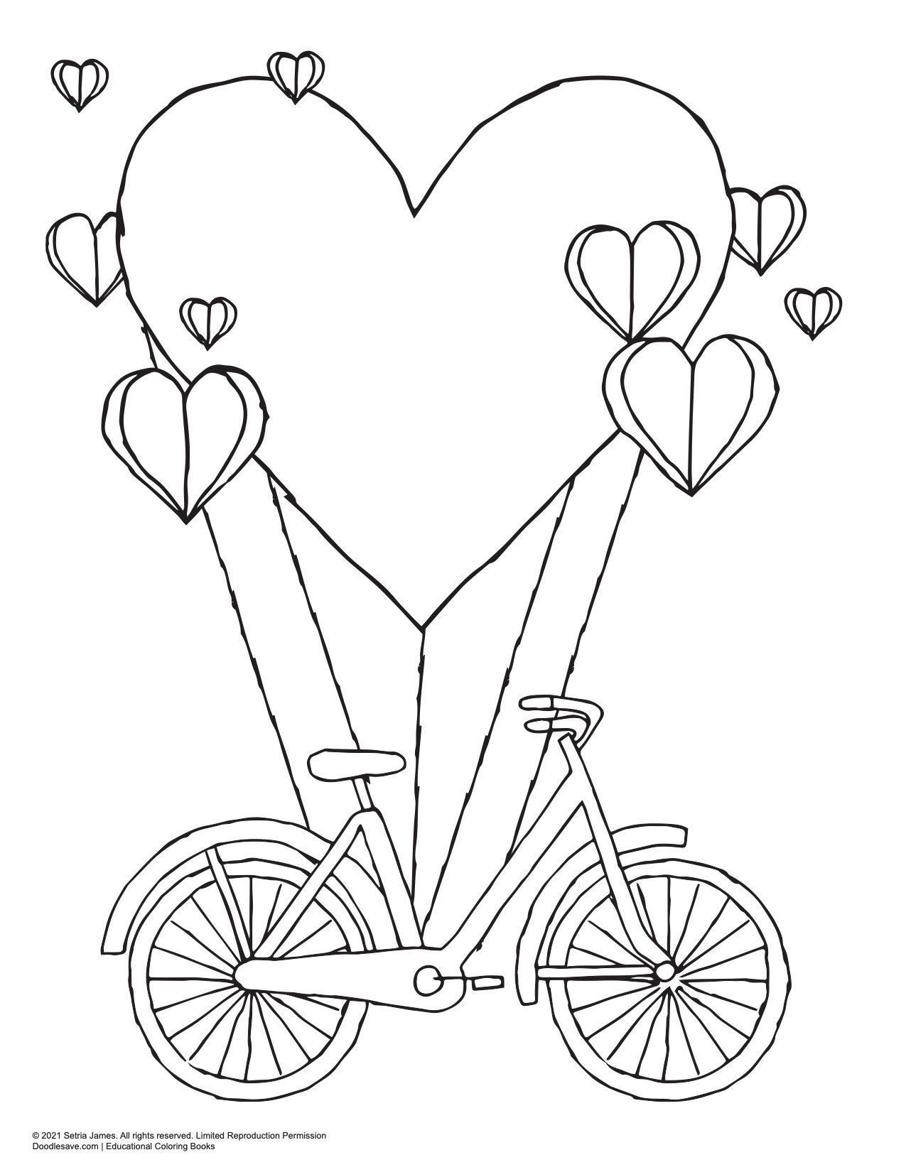 Valentines day coloring sheet doodles ave