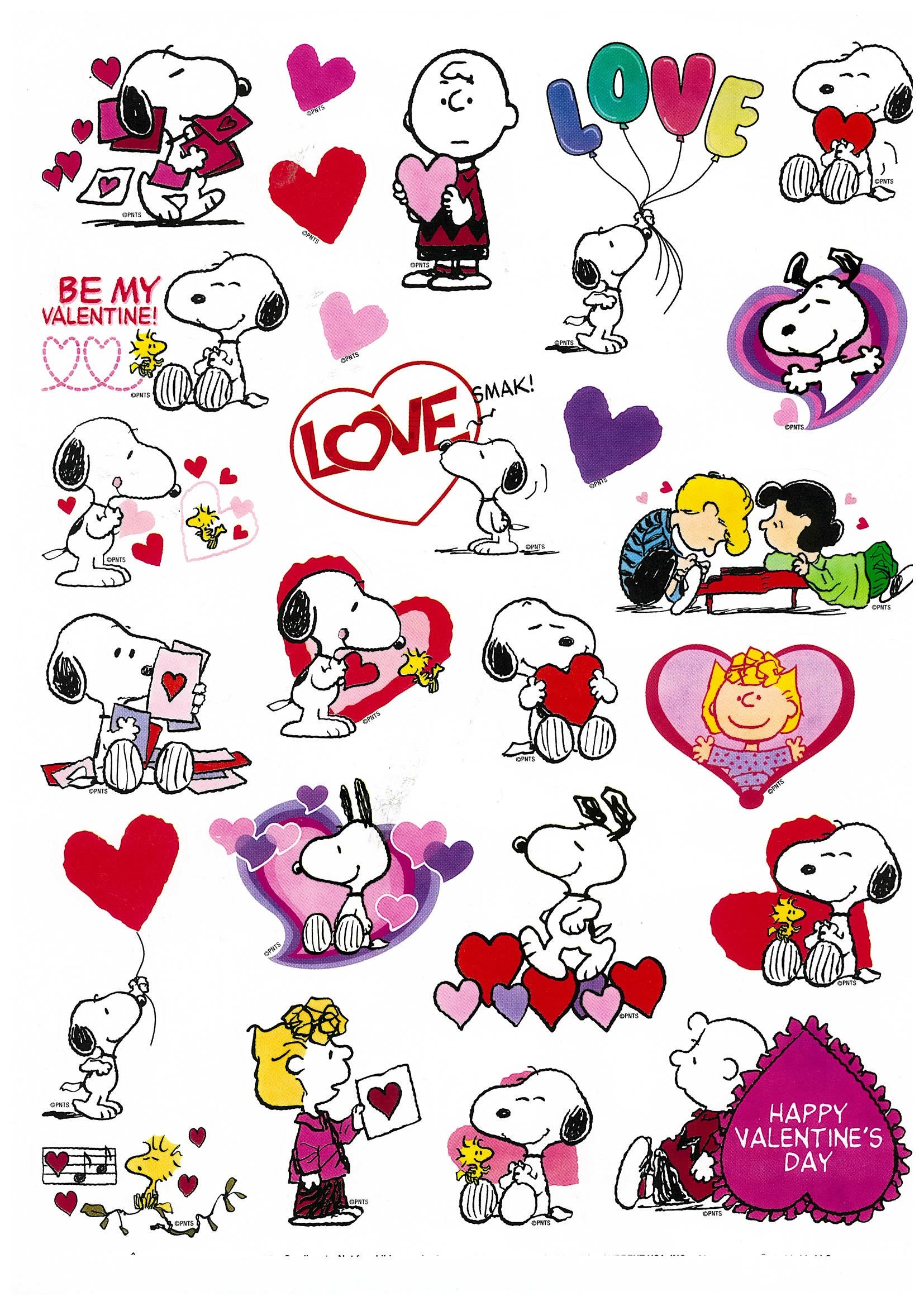 Peanuts valentine stickers with snoopy stickers toys games