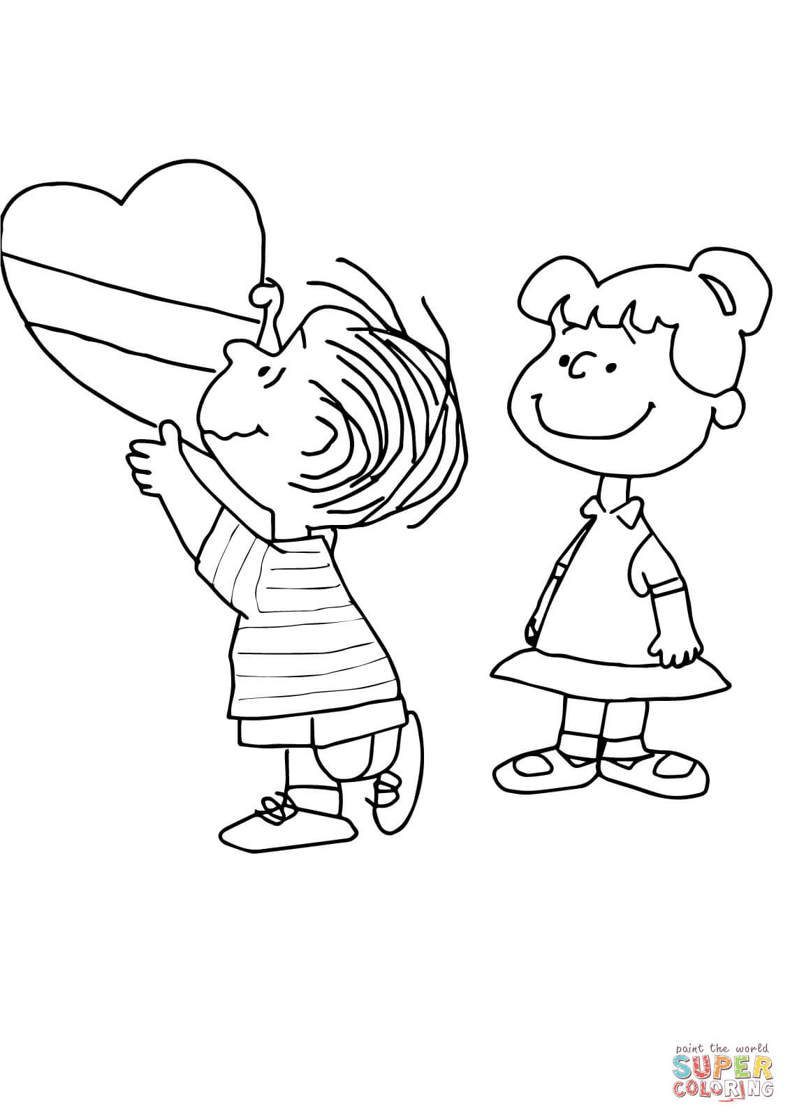 Charlie brown valentine coloring page free printable coloring pages
