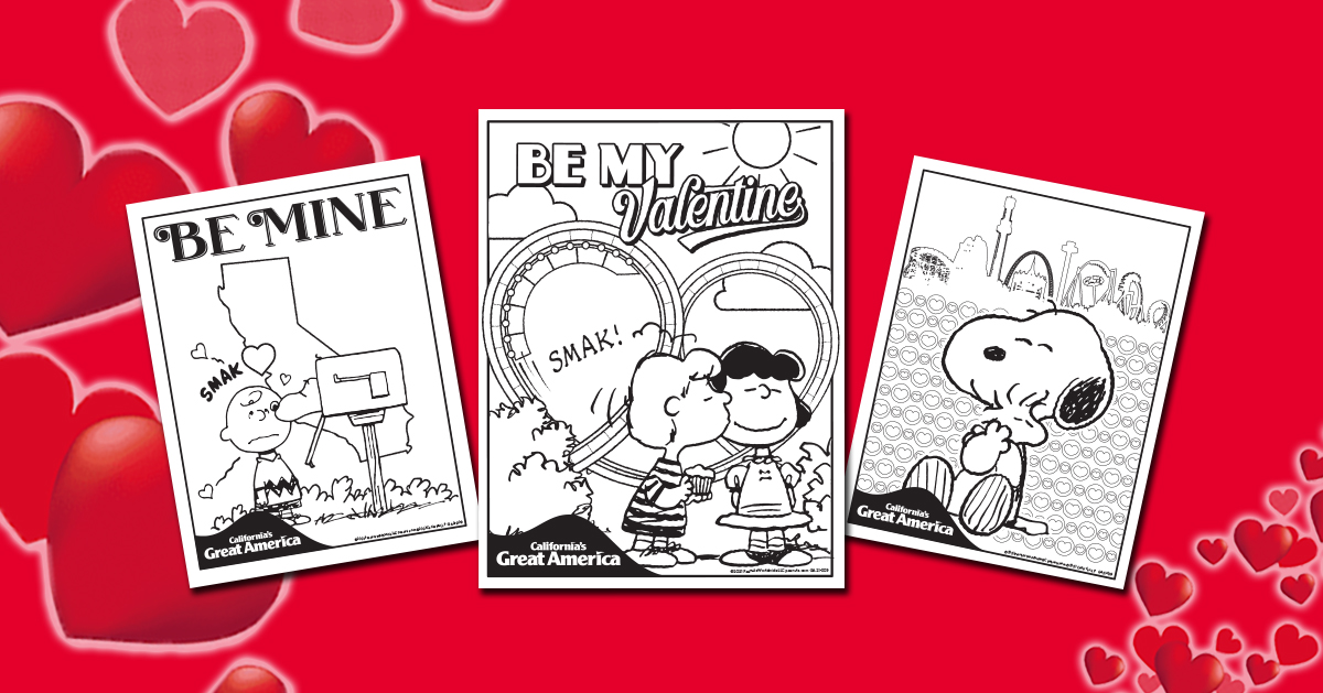 Californias great america on x enjoy these heartfelt peanuts valentines day coloring pages be sure to share the final result